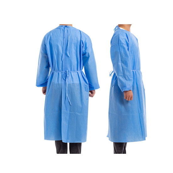 SMS material isolation gown